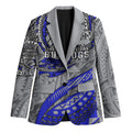 Personalised Canterbury-Bankstown Bulldogs Blazer Polynesian Tribal Art Style With Powerful Bulldog Mascot