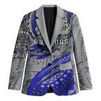 Personalised Canterbury-Bankstown Bulldogs Blazer Polynesian Tribal Art Style With Powerful Bulldog Mascot