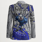 Personalised Canterbury-Bankstown Bulldogs Blazer Polynesian Tribal Art Style With Powerful Bulldog Mascot