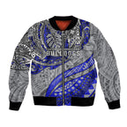 Personalised Canterbury-Bankstown Bulldogs Bomber Jacket Polynesian Tribal Art Style With Powerful Bulldog Mascot