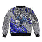 Personalised Canterbury-Bankstown Bulldogs Bomber Jacket Polynesian Tribal Art Style With Powerful Bulldog Mascot