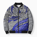 Personalised Canterbury-Bankstown Bulldogs Bomber Puffer Jacket Polynesian Tribal Art Style With Powerful Bulldog Mascot