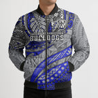 Personalised Canterbury-Bankstown Bulldogs Bomber Puffer Jacket Polynesian Tribal Art Style With Powerful Bulldog Mascot