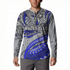 Personalised Canterbury-Bankstown Bulldogs Button Sweatshirt Polynesian Tribal Art Style With Powerful Bulldog Mascot