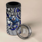 Personalised Canterbury-Bankstown Bulldogs 4 in 1 Can Cooler Tumbler Polynesian Tribal Art Style With Powerful Bulldog Mascot