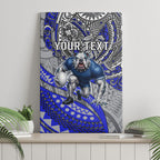 Personalised Canterbury-Bankstown Bulldogs Canvas Wall Art Polynesian Tribal Art Style With Powerful Bulldog Mascot