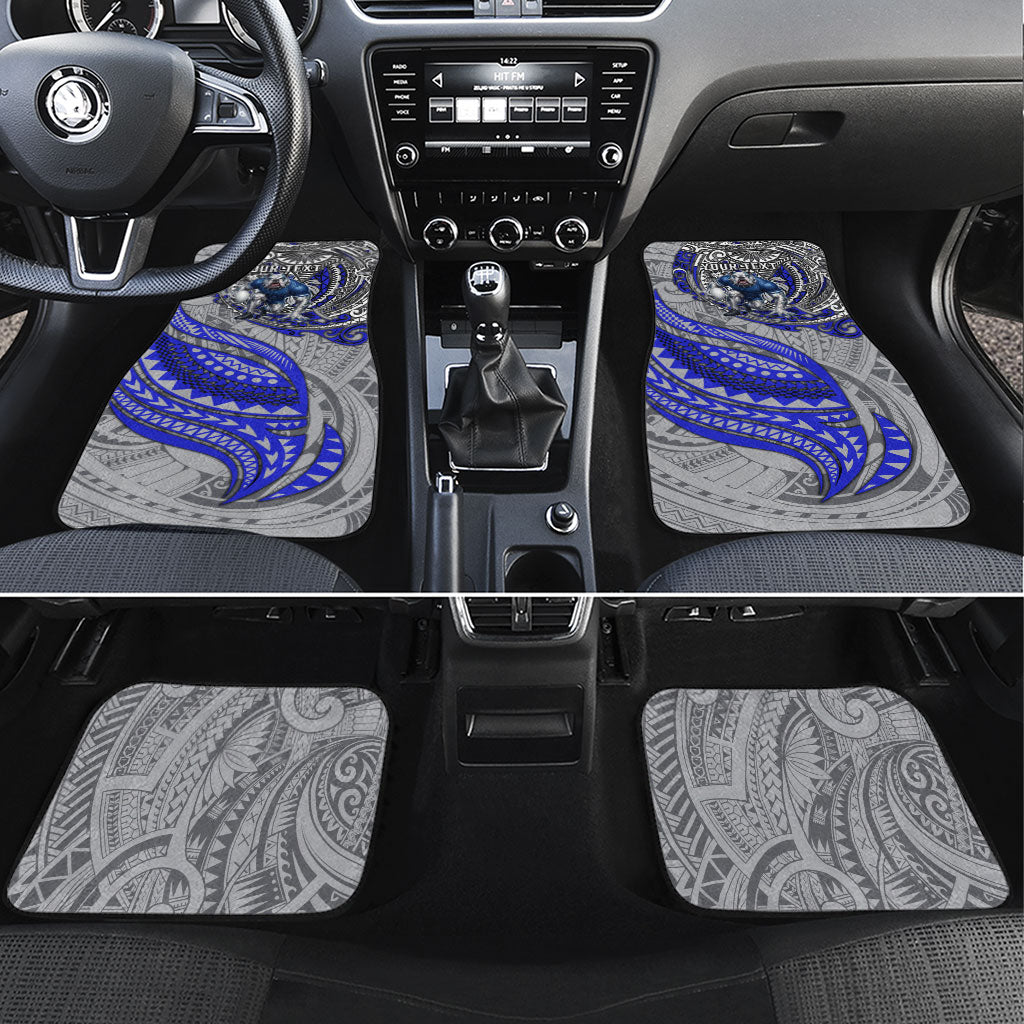 Personalised Canterbury-Bankstown Bulldogs Car Mats Polynesian Tribal Art Style With Powerful Bulldog Mascot