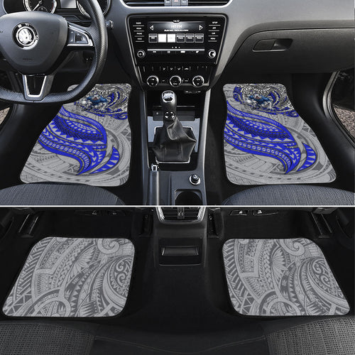 Personalised Canterbury-Bankstown Bulldogs Car Mats Polynesian Tribal Art Style With Powerful Bulldog Mascot