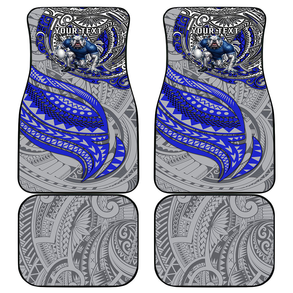 Personalised Canterbury-Bankstown Bulldogs Car Mats Polynesian Tribal Art Style With Powerful Bulldog Mascot