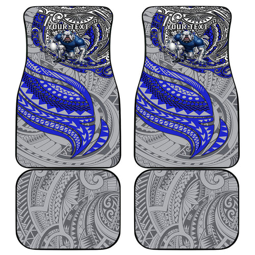 Personalised Canterbury-Bankstown Bulldogs Car Mats Polynesian Tribal Art Style With Powerful Bulldog Mascot