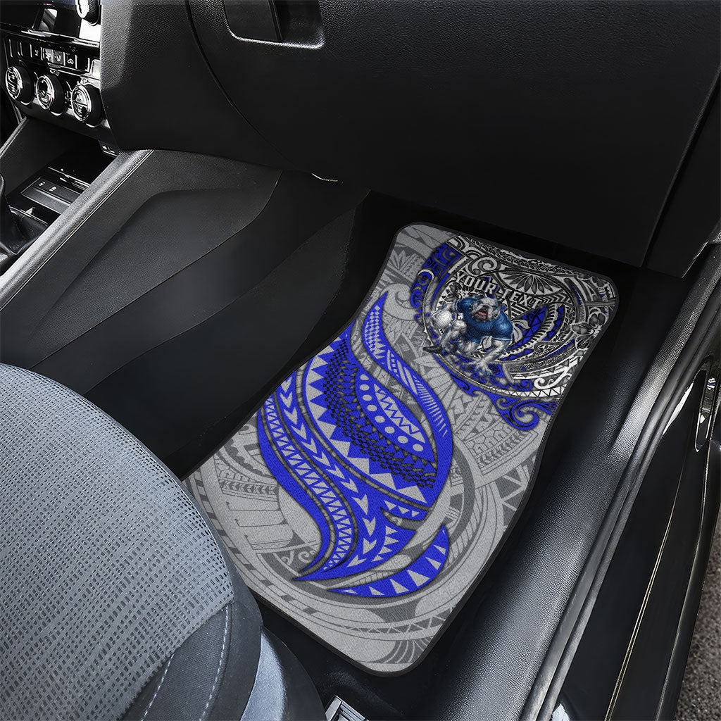 Personalised Canterbury-Bankstown Bulldogs Car Mats Polynesian Tribal Art Style With Powerful Bulldog Mascot
