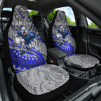 Personalised Canterbury-Bankstown Bulldogs Car Seat Cover Polynesian Tribal Art Style With Powerful Bulldog Mascot