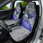 Personalised Canterbury-Bankstown Bulldogs Car Seat Cover Polynesian Tribal Art Style With Powerful Bulldog Mascot