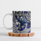 Personalised Canterbury-Bankstown Bulldogs Ceramic Mug Polynesian Tribal Art Style With Powerful Bulldog Mascot