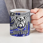 Personalised Canterbury-Bankstown Bulldogs Ceramic Mug Polynesian Tribal Art Style With Powerful Bulldog Mascot