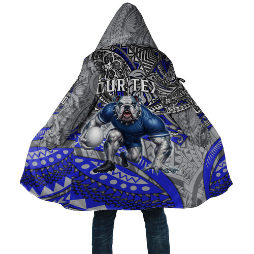 Personalised Canterbury-Bankstown Bulldogs Cloak Polynesian Tribal Art Style With Powerful Bulldog Mascot