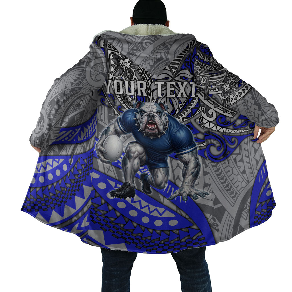 Personalised Canterbury-Bankstown Bulldogs Cloak Polynesian Tribal Art Style With Powerful Bulldog Mascot