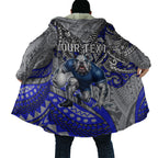 Personalised Canterbury-Bankstown Bulldogs Cloak Polynesian Tribal Art Style With Powerful Bulldog Mascot