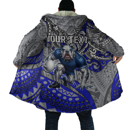 Personalised Canterbury-Bankstown Bulldogs Cloak Polynesian Tribal Art Style With Powerful Bulldog Mascot