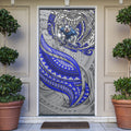 Personalised Canterbury-Bankstown Bulldogs Door Cover Polynesian Tribal Art Style With Powerful Bulldog Mascot