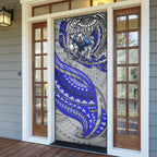 Personalised Canterbury-Bankstown Bulldogs Door Cover Polynesian Tribal Art Style With Powerful Bulldog Mascot