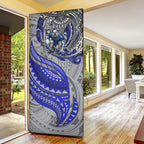 Personalised Canterbury-Bankstown Bulldogs Door Cover Polynesian Tribal Art Style With Powerful Bulldog Mascot