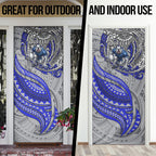 Personalised Canterbury-Bankstown Bulldogs Door Cover Polynesian Tribal Art Style With Powerful Bulldog Mascot