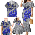 Personalised Canterbury-Bankstown Bulldogs Family Matching Mermaid Dress and Hawaiian Shirt Polynesian Tribal Art Style With Powerful Bulldog Mascot