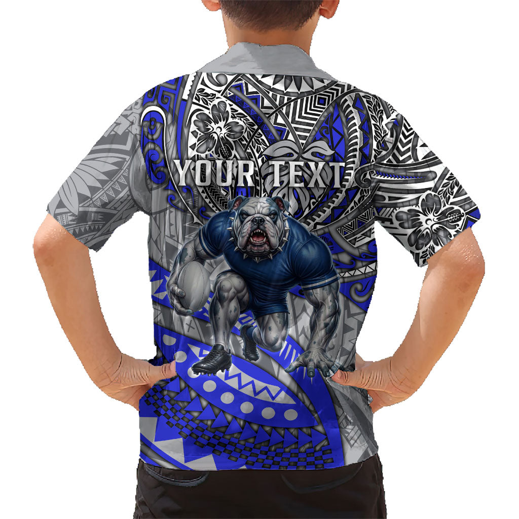 Personalised Canterbury-Bankstown Bulldogs Family Matching Mermaid Dress and Hawaiian Shirt Polynesian Tribal Art Style With Powerful Bulldog Mascot