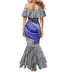 Personalised Canterbury-Bankstown Bulldogs Family Matching Mermaid Dress and Hawaiian Shirt Polynesian Tribal Art Style With Powerful Bulldog Mascot