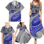 Personalised Canterbury-Bankstown Bulldogs Family Matching Summer Maxi Dress and Hawaiian Shirt Polynesian Tribal Art Style With Powerful Bulldog Mascot