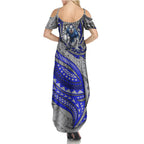 Personalised Canterbury-Bankstown Bulldogs Family Matching Summer Maxi Dress and Hawaiian Shirt Polynesian Tribal Art Style With Powerful Bulldog Mascot