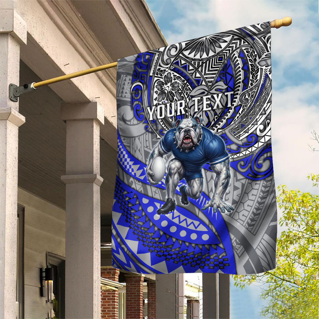Personalised Canterbury-Bankstown Bulldogs Garden Flag Polynesian Tribal Art Style With Powerful Bulldog Mascot