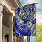Personalised Canterbury-Bankstown Bulldogs Garden Flag Polynesian Tribal Art Style With Powerful Bulldog Mascot