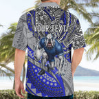 Personalised Canterbury-Bankstown Bulldogs Hawaiian Shirt Polynesian Tribal Art Style With Powerful Bulldog Mascot