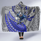 Personalised Canterbury-Bankstown Bulldogs Hooded Blanket Polynesian Tribal Art Style With Powerful Bulldog Mascot
