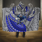 Personalised Canterbury-Bankstown Bulldogs Hooded Blanket Polynesian Tribal Art Style With Powerful Bulldog Mascot