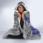 Personalised Canterbury-Bankstown Bulldogs Hooded Blanket Polynesian Tribal Art Style With Powerful Bulldog Mascot