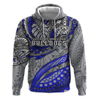 Personalised Canterbury-Bankstown Bulldogs Hoodie Polynesian Tribal Art Style With Powerful Bulldog Mascot
