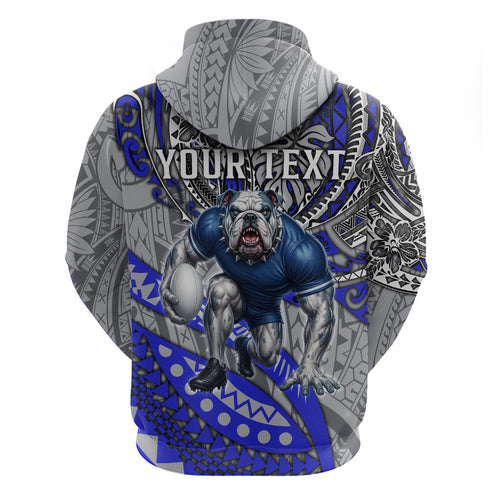 Personalised Canterbury-Bankstown Bulldogs Hoodie Polynesian Tribal Art Style With Powerful Bulldog Mascot