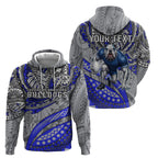 Personalised Canterbury-Bankstown Bulldogs Hoodie Polynesian Tribal Art Style With Powerful Bulldog Mascot