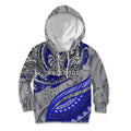 Personalised Canterbury-Bankstown Bulldogs Kid Hoodie Polynesian Tribal Art Style With Powerful Bulldog Mascot