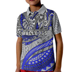 Personalised Canterbury-Bankstown Bulldogs Kid Polo Shirt Polynesian Tribal Art Style With Powerful Bulldog Mascot