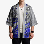 Personalised Canterbury-Bankstown Bulldogs Kimono Polynesian Tribal Art Style With Powerful Bulldog Mascot