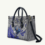 Personalised Canterbury-Bankstown Bulldogs Leather Bag Polynesian Tribal Art Style With Powerful Bulldog Mascot