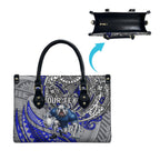 Personalised Canterbury-Bankstown Bulldogs Leather Bag Polynesian Tribal Art Style With Powerful Bulldog Mascot