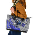 Personalised Canterbury-Bankstown Bulldogs Leather Tote Bag Polynesian Tribal Art Style With Powerful Bulldog Mascot