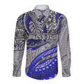 Personalised Canterbury-Bankstown Bulldogs Long Sleeve Button Shirt Polynesian Tribal Art Style With Powerful Bulldog Mascot
