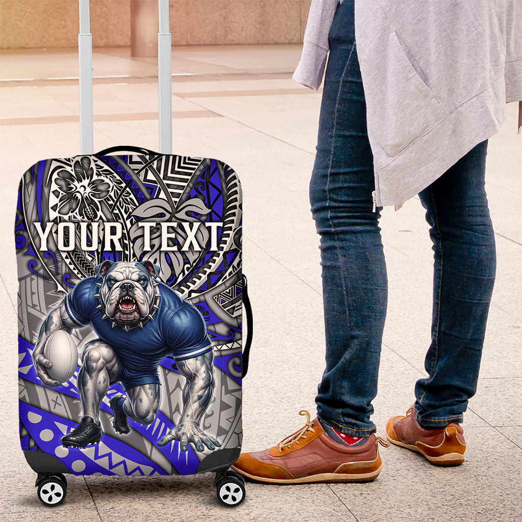 Personalised Canterbury-Bankstown Bulldogs Luggage Cover Polynesian Tribal Art Style With Powerful Bulldog Mascot