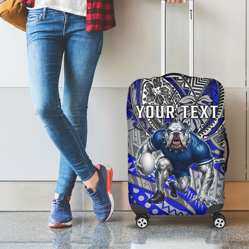 Personalised Canterbury-Bankstown Bulldogs Luggage Cover Polynesian Tribal Art Style With Powerful Bulldog Mascot